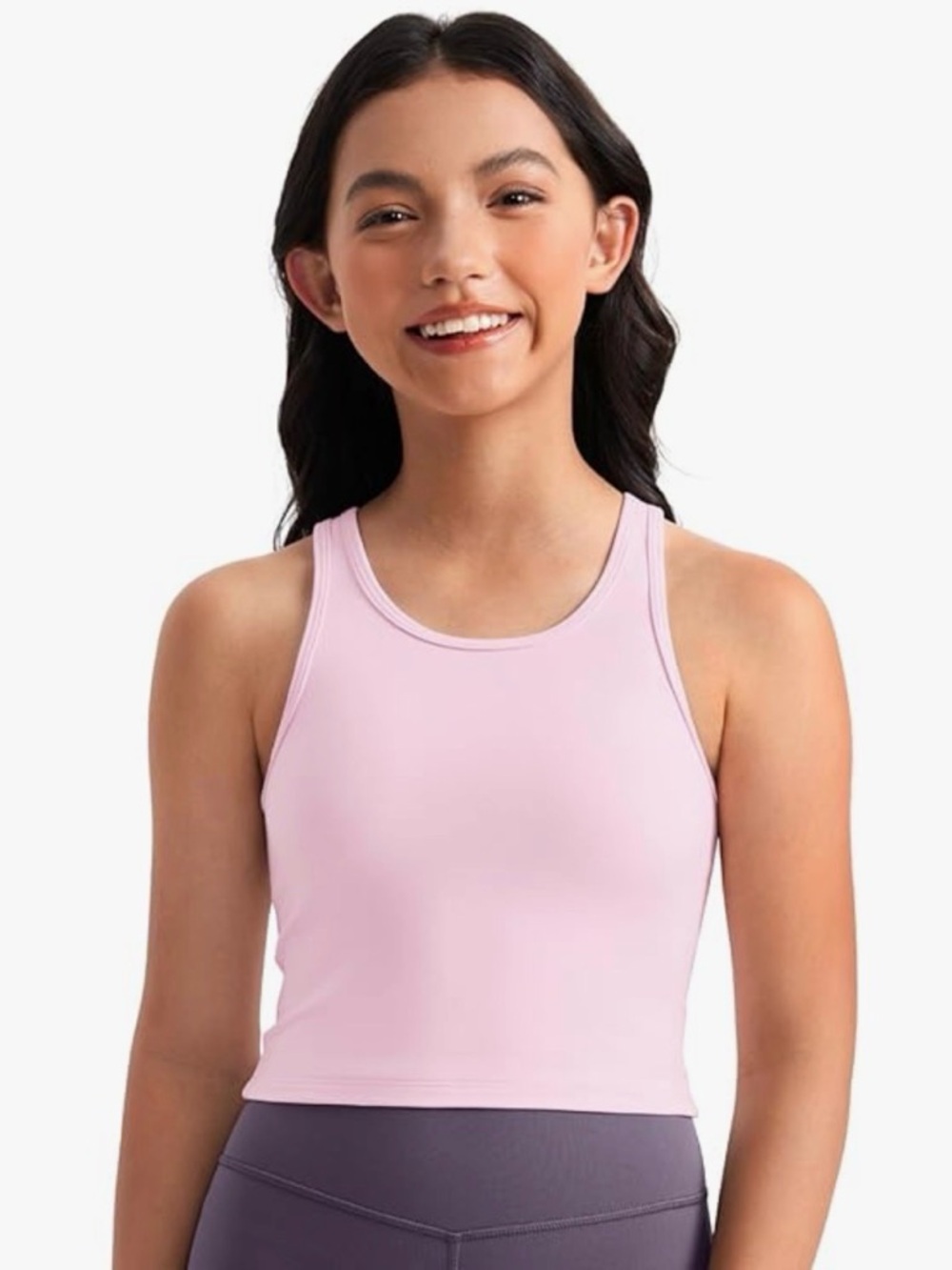 CRZ YOGA Light Pink Cropped Racerback Tank